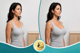 Before after results of breast filler injections Dubai