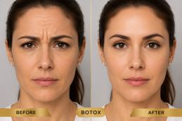 Before and after Botox results for crow's feet around the eyes at Elive Clinic Dubai