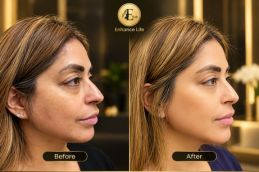 before and after results of Hyaluronic Injections dubai